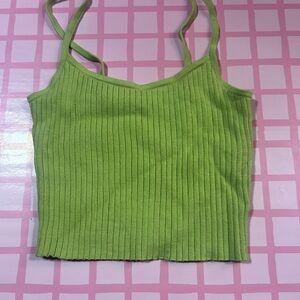 La Hearts/Pacsun green Ribbed tank top